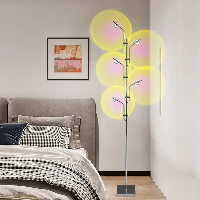 Luxury LED Projection Floor Lamp Nordic Rainbows Standing Lamps Art Bar Bedroom Bedside Floor Lights Home Decora Dropshipping