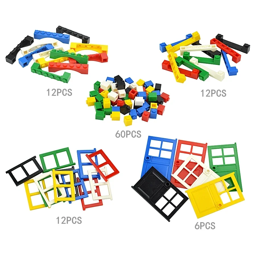 House Assemblage Building Blocks para crianças, City Door, Window Brick, Brinquedos de plástico, Educacional Compatível, Leduo, DIY, 102Pcs