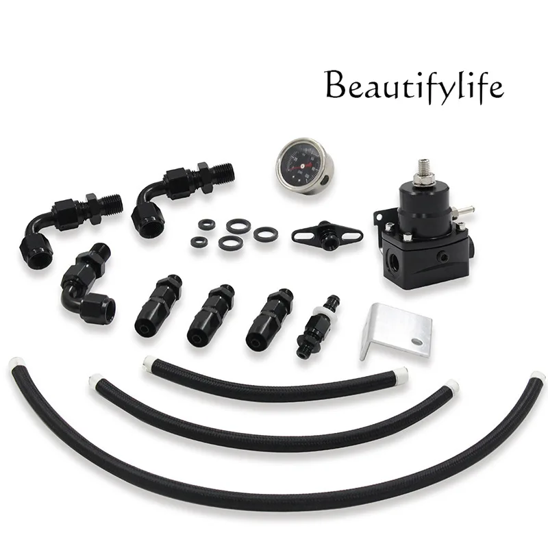 

Automotive Aluminum EFI Universal Adjustable Fuel Pressure Regulator Supercharger 100psiAN6 with Meter Hose Set