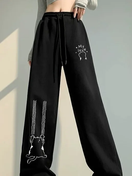 

Свободные прямые повседневные брюки для мужчин, летние, больших размеров, тонкие, длинные, спортивные, весенне-осенние, для подростков, модные...