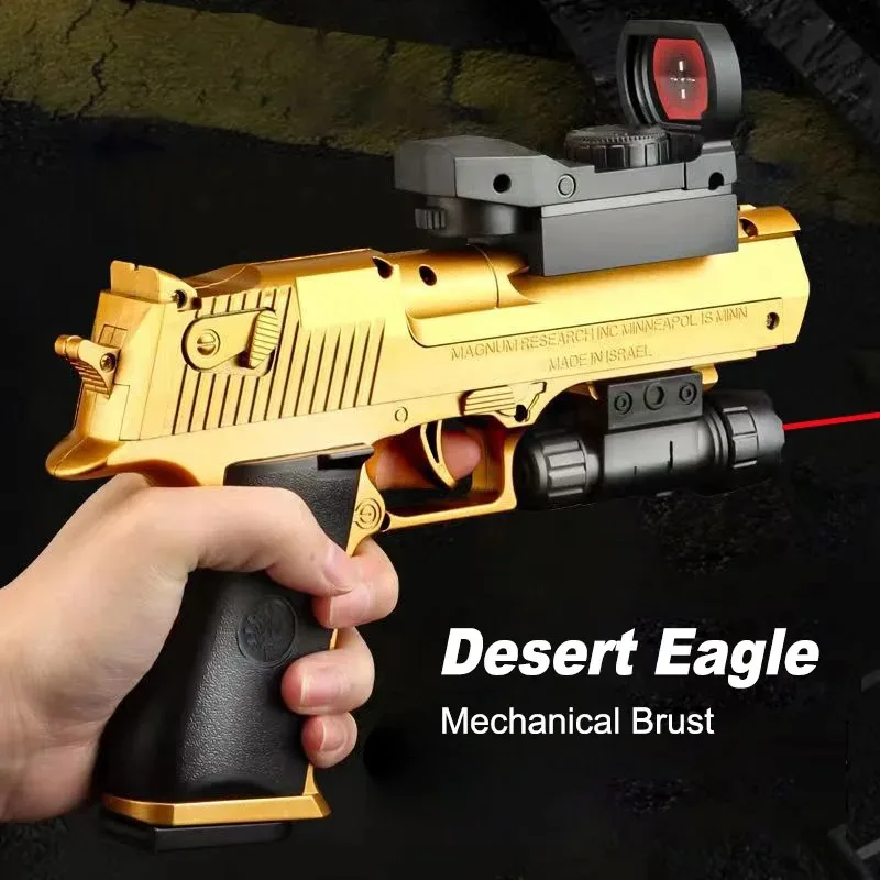 Desert Eagle-pistola de juguete de fuego continuo mecánico para niños, eyección de carcasa Airsoft, Arma de bala suave para exteriores, regalo