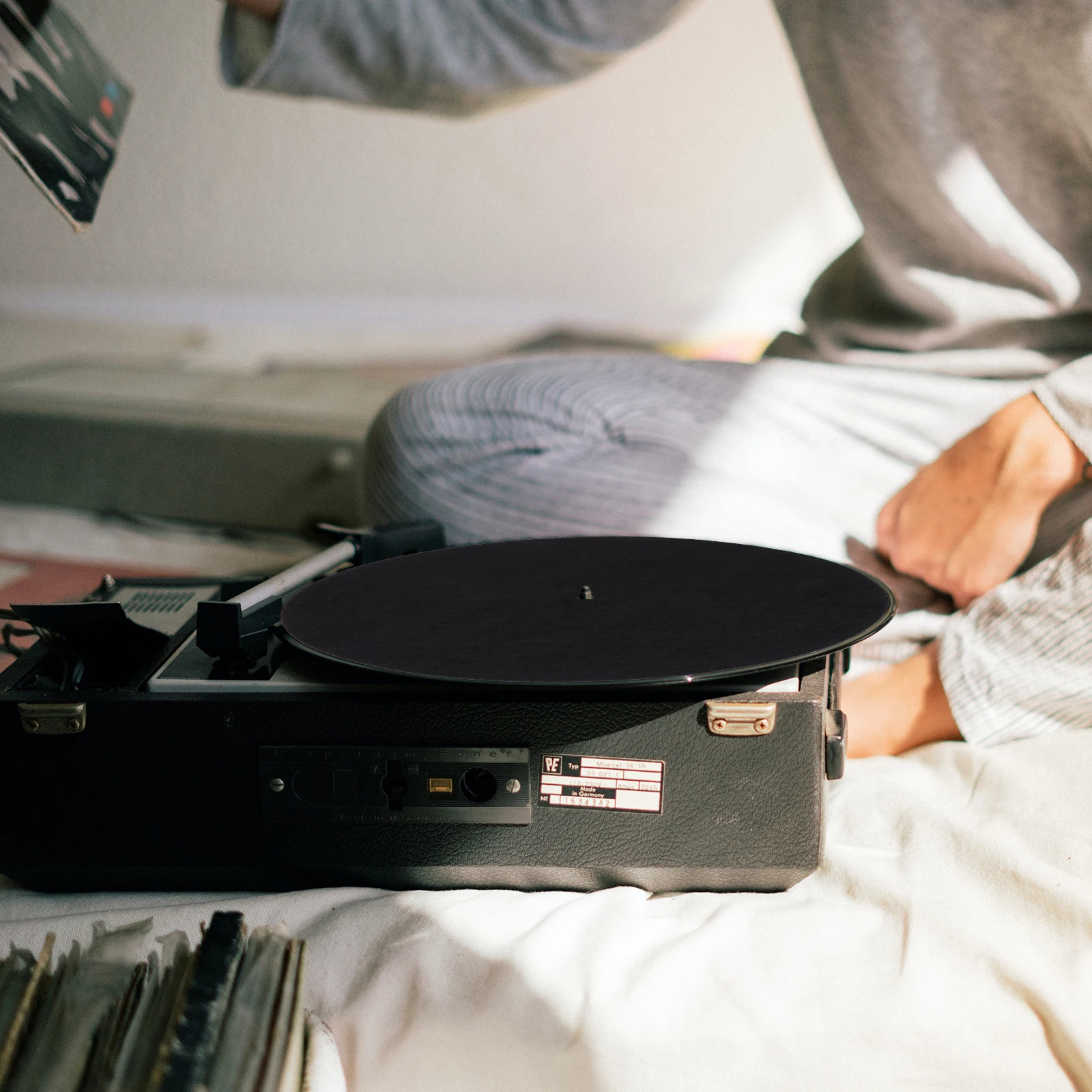 

2 Pcs Pad Record Protective Mat Anti Static Felt Turntable Platter Disc Reduce Vibration Noise Increase Adhesion