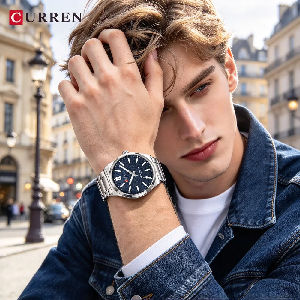 CURREN 8506 Fashion Men Quartz Watch Classic Business Stainless Steel Band Luminous Hands Waterproof Relógio Masculino