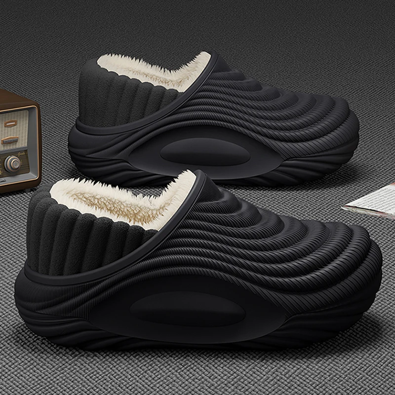 

Теплые плюшевые водонепроницаемые домашние тапочки из ЭВА для женщин, зимние мягкие тапочки с толстой подошвой, нескользящие, для дома, парные пушистые шлепанцы