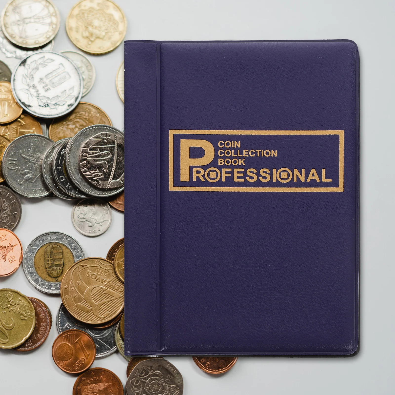 ألبوم جمع العملات المعدنية مادة PVC خفيفة الوزن محمولة ذات سعة كبيرة واقية لجامع العملات المعدنية كتاب تخزين العملات المعدنية