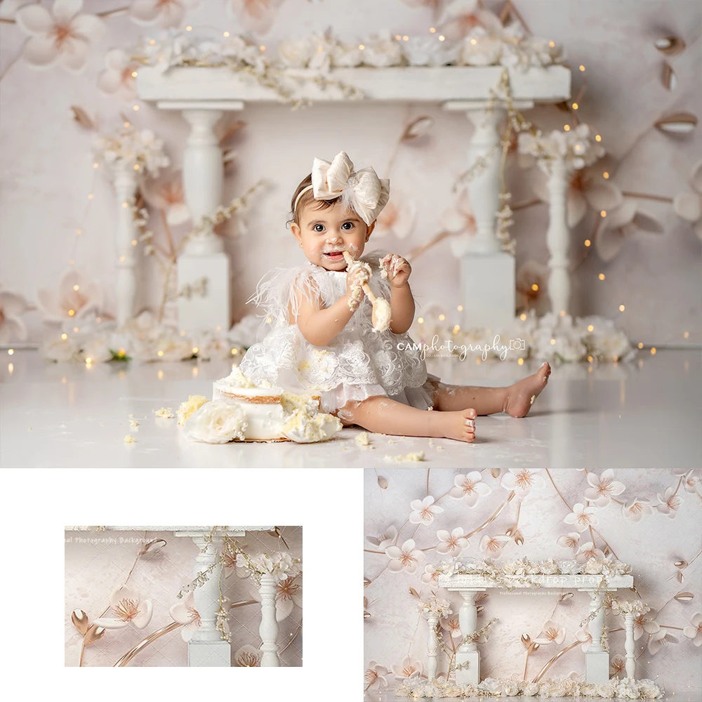 Spring Floral Deocrs Backdrops Kids Girl Photography Props Child Baby Birthday Cake Smash Photocall Garden Backgrounds