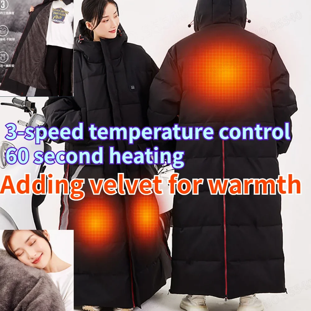 Intelligent heating suit electric vehicle windbreaker winter plush thick windproof waterproof motorcycle windbreaker 오토바이 방한복