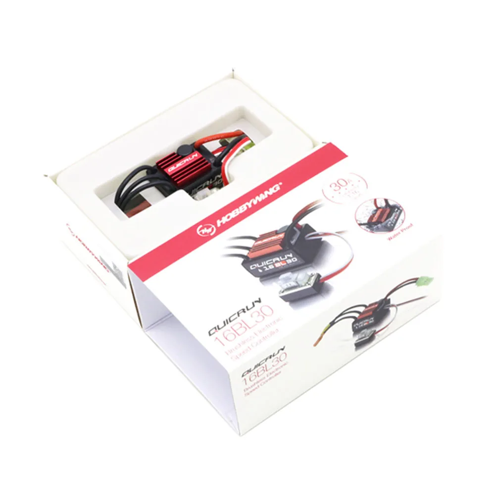 Hobbywing QuicRun 16BL30 30A waterproof brushless ESC, suitable for 1/16 highway/off-road/Buggy/Monster toy cars