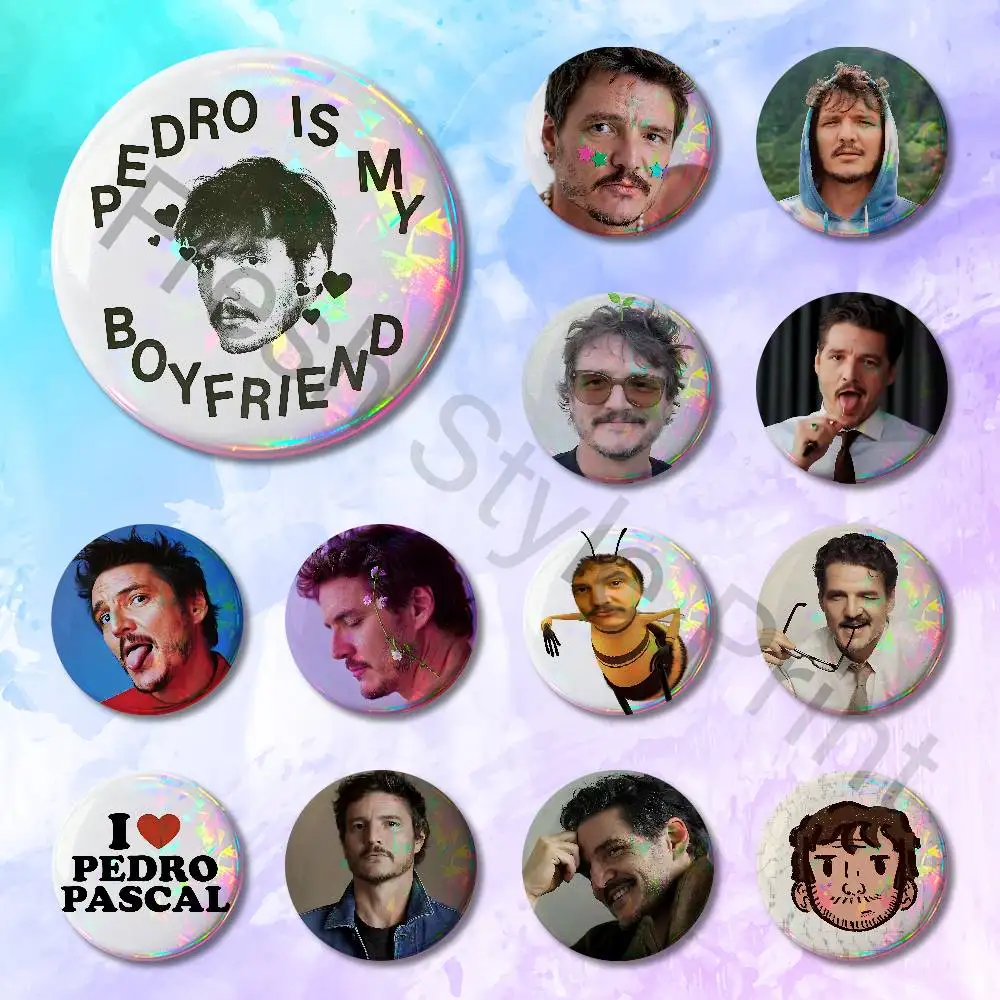 

Actor P-Pedro Pascal Custom Badges 75mm 44mm 25mm Brooch Backpack Hat Enamel Pins Accessories Toys Gifts