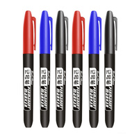 3 pcs/Set Permanent Marker Pen Waterproof Ink Fine Point Black Blue Red Oil Ink 1.5mm Round Toe Fine Color Marker Pens