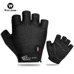 WEST BIKING MTB Road Bike Gloves Half Finger Anti Slip Cycling Gloves Motorcycle Men Sport Fitness Bicycle Fingerless Gloves