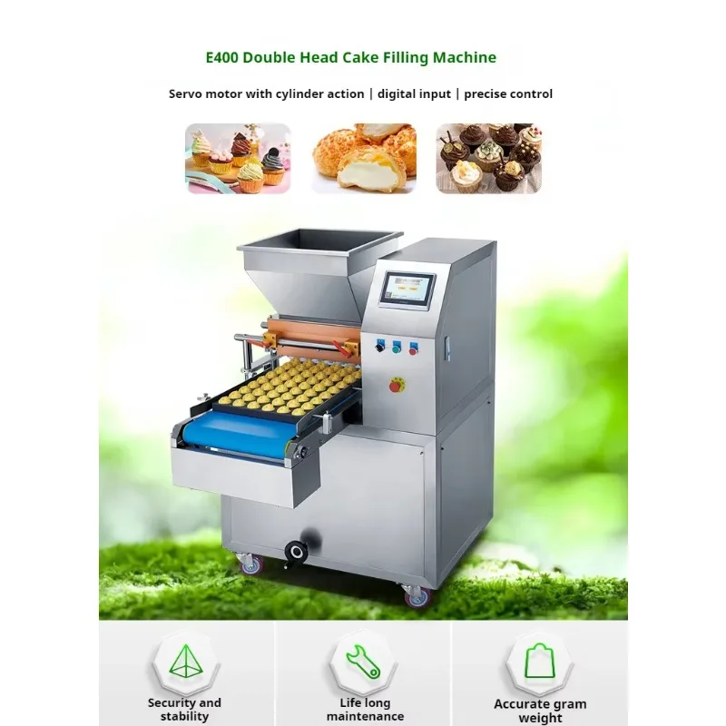 Full Automatic Cake Depositor Machine Bread and Cake Maker Supporting Egg Nuts Fruit Ingredients for Commercial Baking Lines