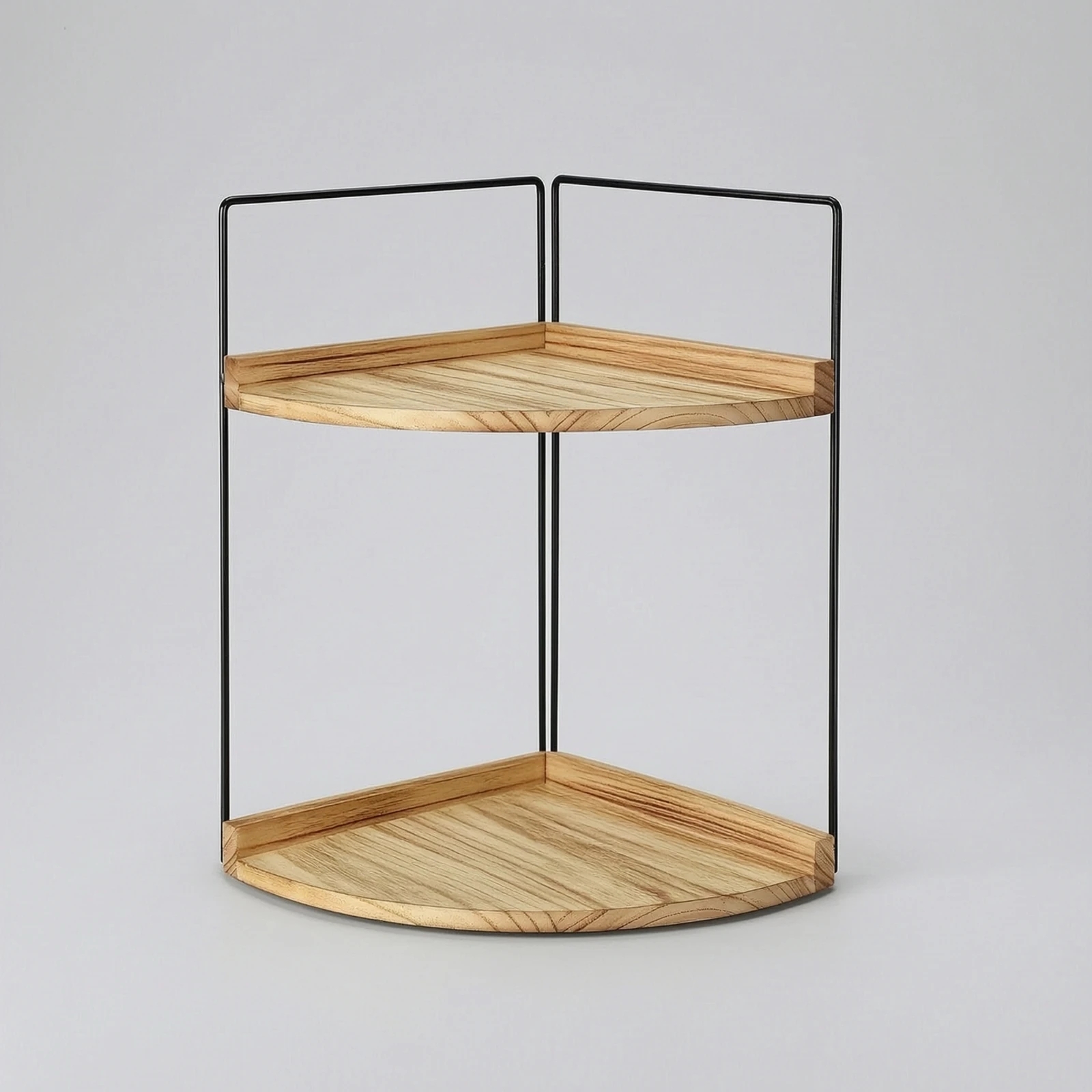 Two-Tier Corner Shelf Rustic Corner Storage Shelf Multi-Purpose Open-Front for Countertop, Bathroom