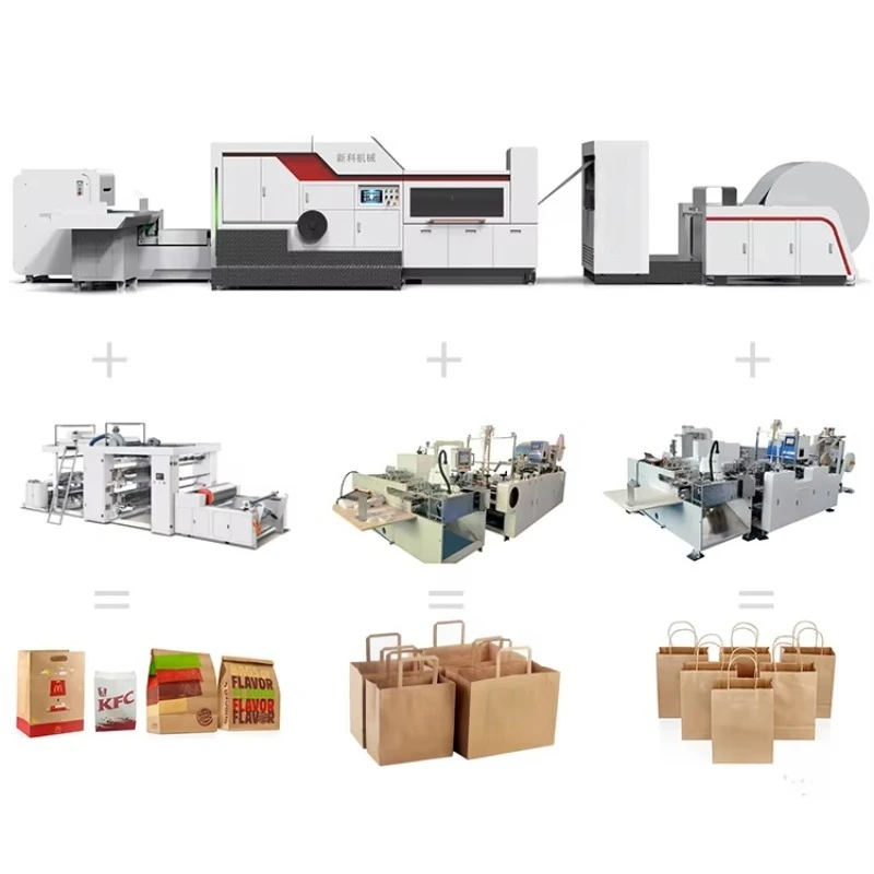 160 Pcs/min Simple Automatic Square Bottom Kraft Paper Bag Making Machine, Stand-up Paper Bag Manufacturing Equipment