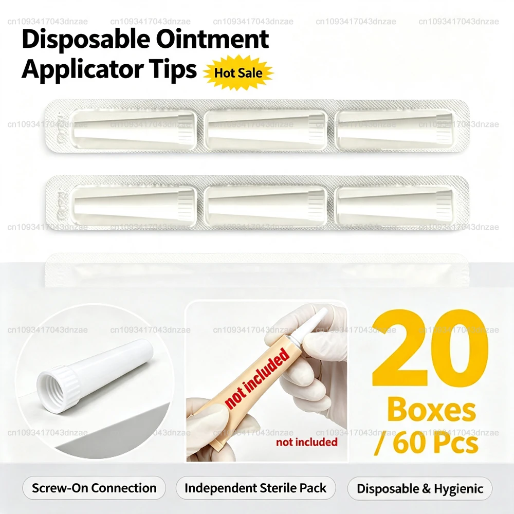 60Pcs/2boxs Wholesale Hemorrhoid Applicator Tube Head Of Cream Filling Device Hemorrhoids Ointment Squeeze Drug Connection Plug