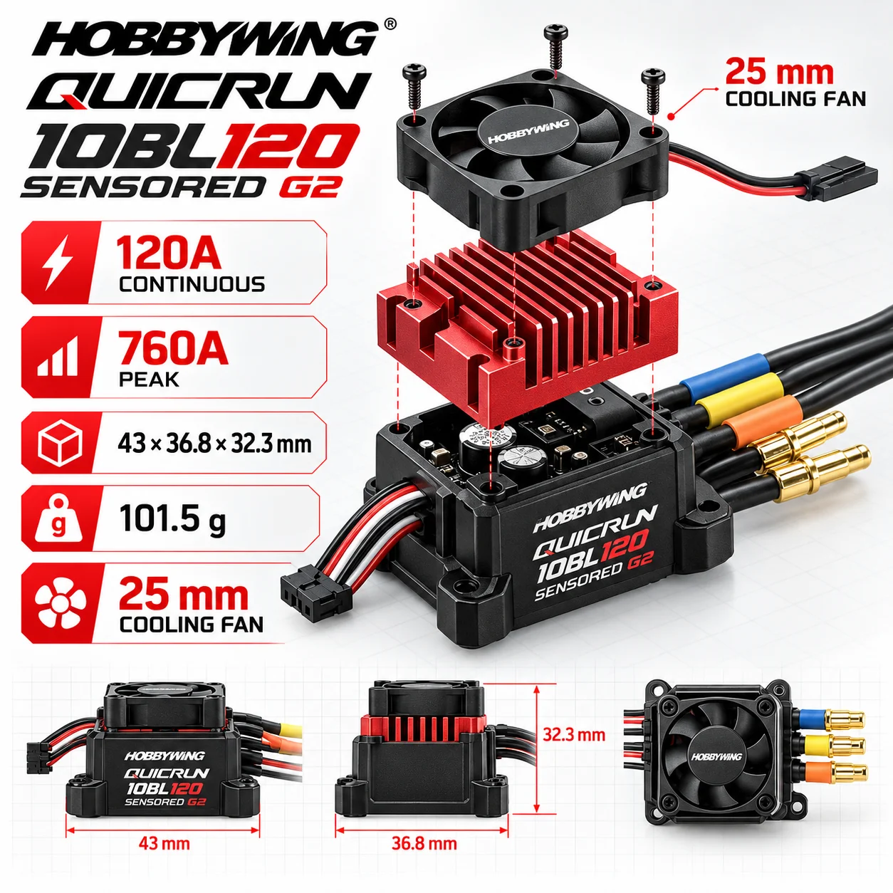 Hobbywing QuicRun 10BL120 ESC - Brushless Esc Sensored 120A Rc Drift avaliação e preço
