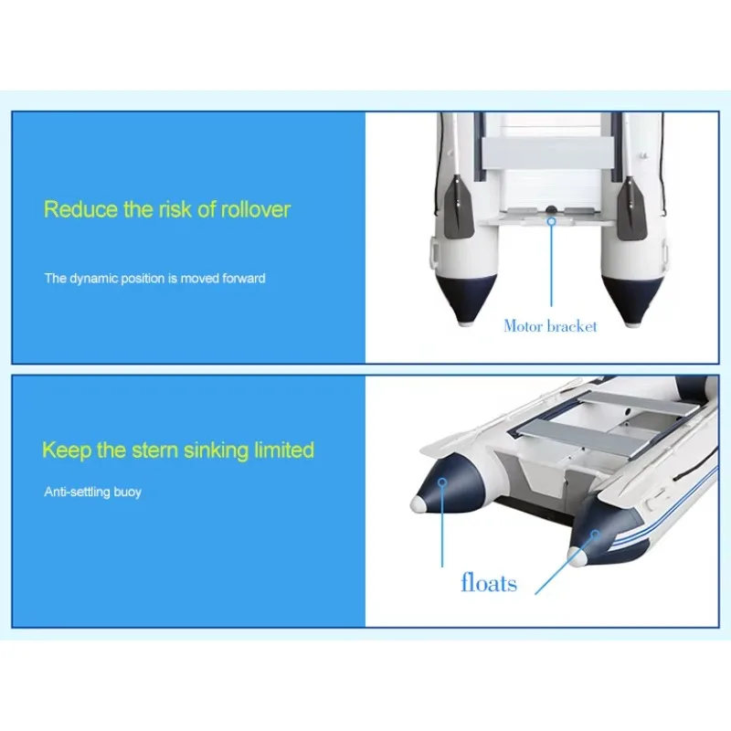 Cutting-Edge 5.0m Aluminum Strip Floor Inflatable Fishing Kayak with 1-Year Warranty PC PVC Hull for River Fishing