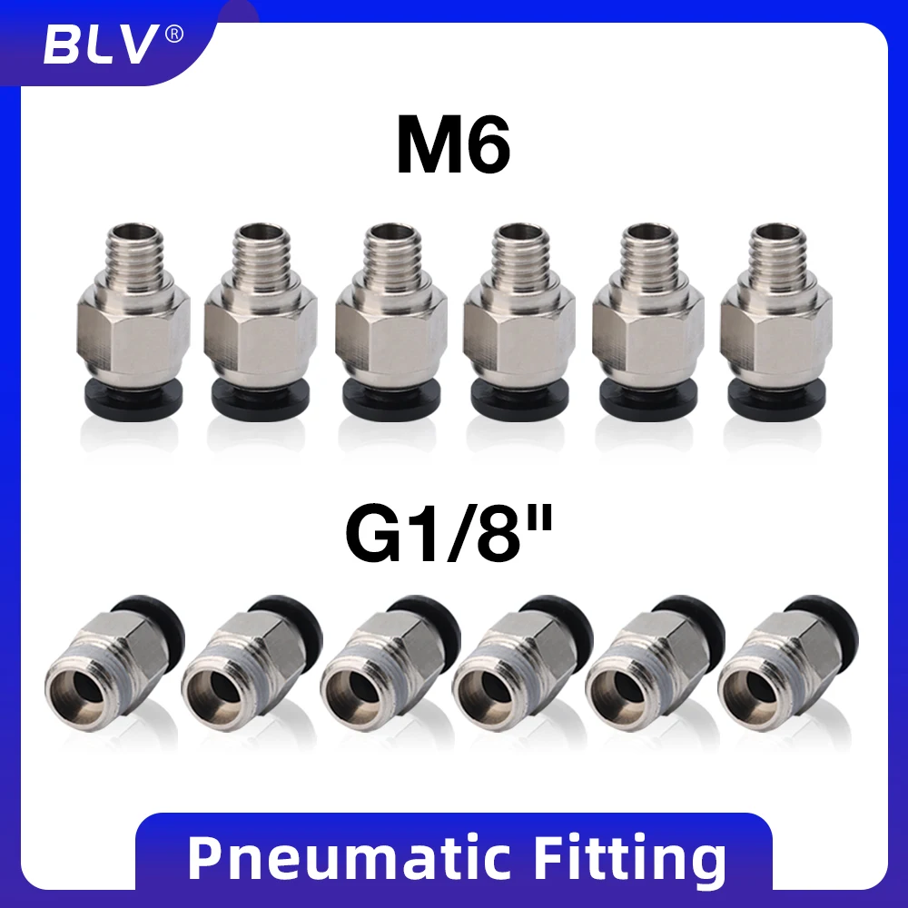 BLV? ® 空気圧継手 G1/8 "/M6 3D プリンタ用 4 ミリメートルボーデン PTFE チューブ PC4 互換性のあるほとんどの 3D プリンタ BMCU