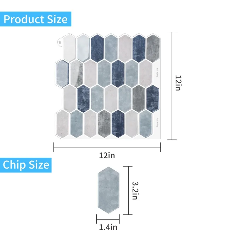 Autocollants muraux pour carrelage de cuisine, 6 pièces, haute température et étanche, goutte de colle 3D, aucune Construction requise