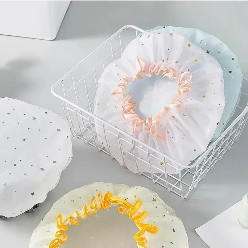 Wasserdichte Duschhaube – Sternenhimmel-Design, wiederverwendbarer Badehut, ölbeständiger Hygienehut für die Küche für Frauen