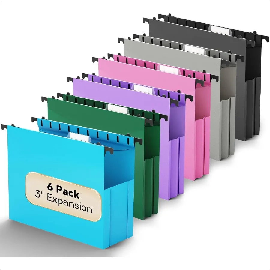 

Plastic Expandable Hanging File Folder Letter SizeHeavy Duty 3 Inch Expansion 6 Pack Extra Capacity Hanging Folders Accordian P