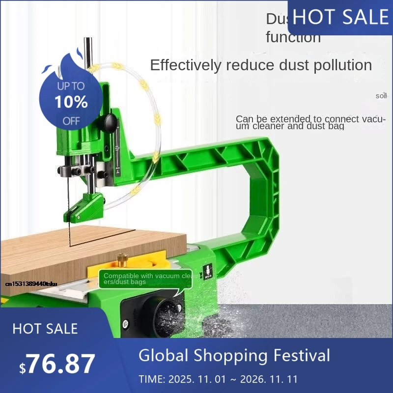Desktop Benchtop Scroll Saw, Stable Portable Wood Cutter Table Saw, Equipment for Accurate Curve and Intricate Model Cutting
