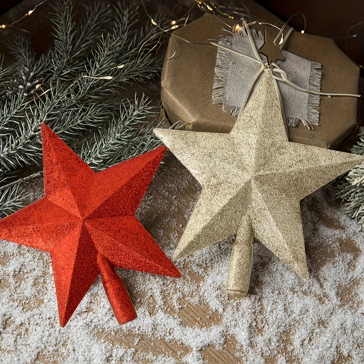 20 cm Weihnachten Stern Baum Topper Glitter Goldene Pulver Frohe Weihnachten Baum Dekor Hause Navidad Ornamente fünfzackigen Stern Dekor