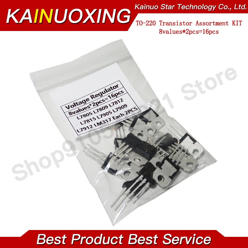 8value*2PCS=16PCS 7805 7809 7812 7815 7905 7909 LM317 L7912 KAINUOXING LM317T TO-220 Transistor Assortment Kit Voltage Regulator