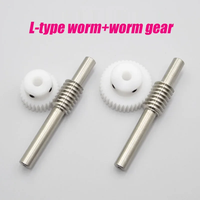 A/B/L-type Stainless Steel Worm 0.8M 20/30/40/50/60 Teeth White POM Nylon Turbine Worm Gear