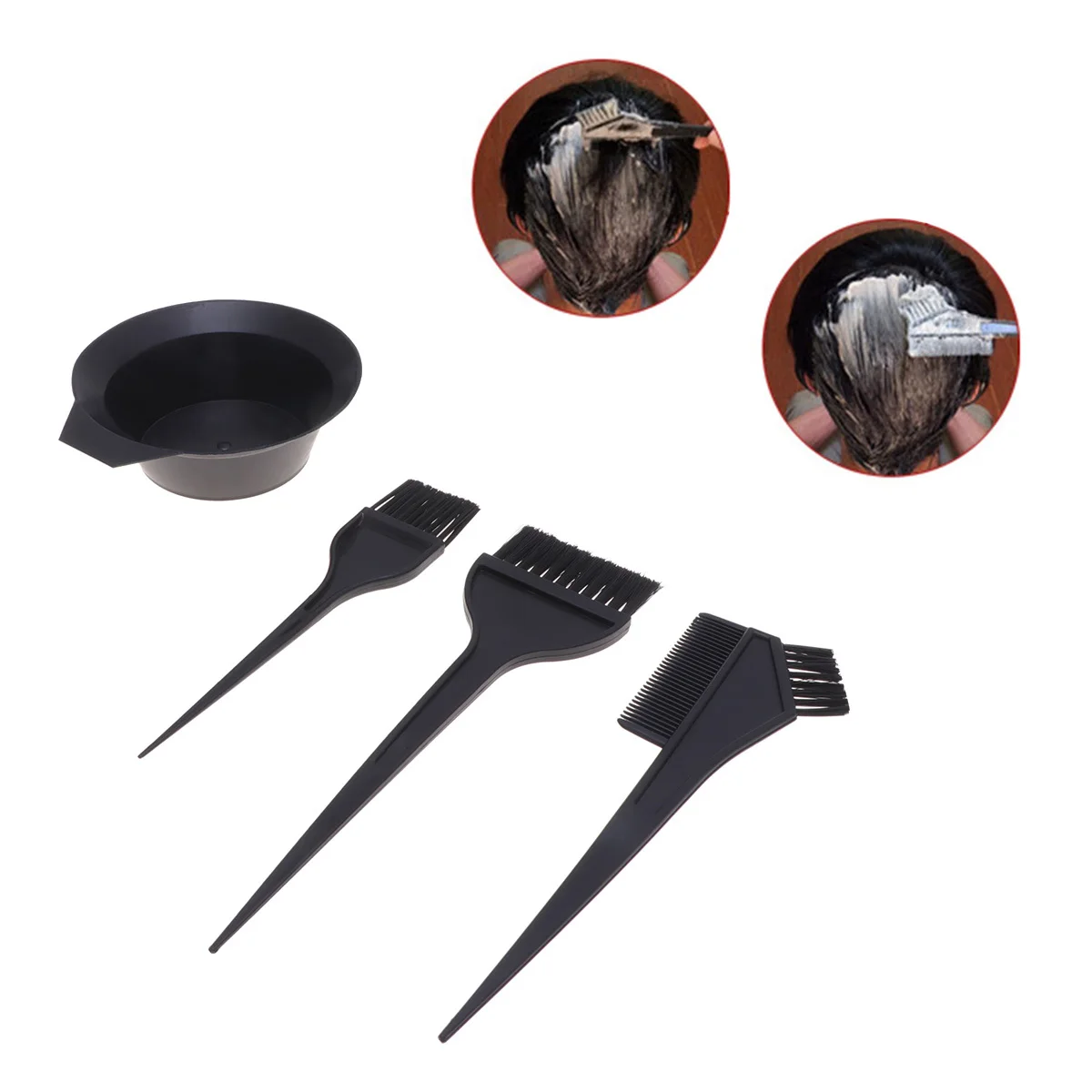 

3 комплекта инструментов для окрашивания волос, профессиональный парикмахерский набор, домашняя краска для волос «сделай сам», черный, полный, простой в использовании, удобные инструменты