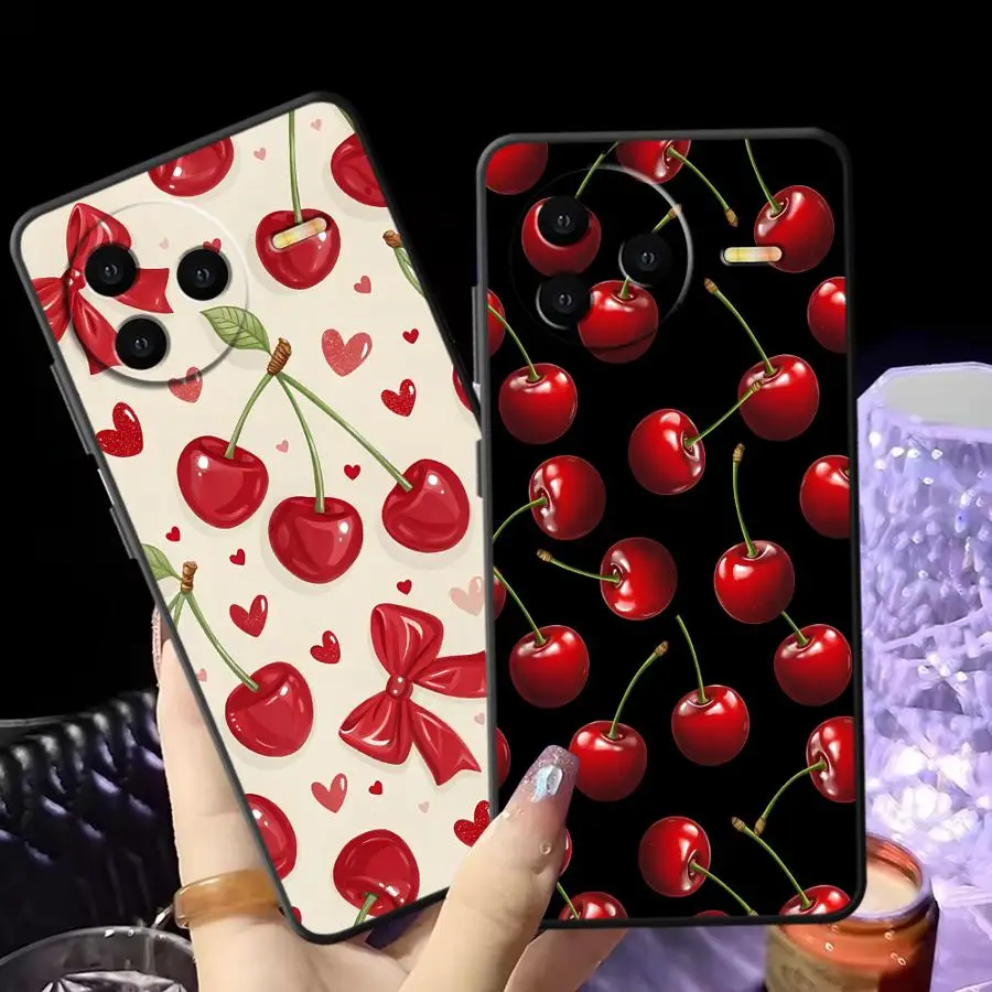 

Мягкий чехол для телефона Pink Cherry Black для Xiaomi Redmi A5 12C A1 A2 Plus A4 10 K40 K80 Pro 9 13C 14C A3
