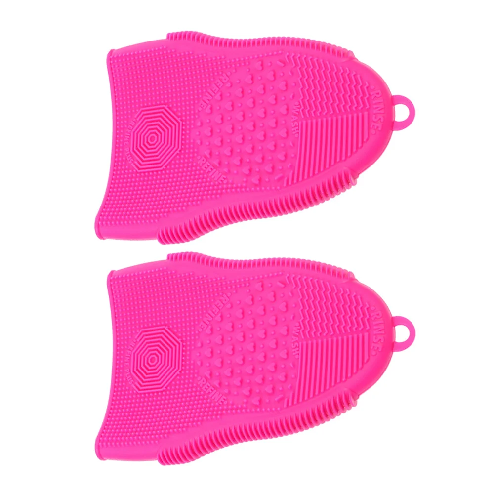 

2Pcs Silicone Makeup Brush Cleaning Mat Foldable Brush Washer Pad Soft Practical Cleaner for Brushes Face Scrubber Portable Use