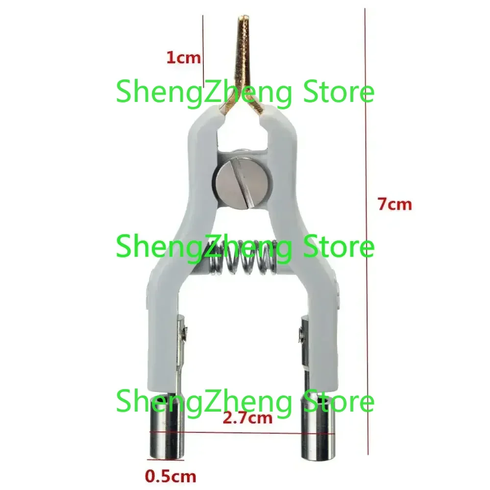 2Pcs Copper LCR Kelvin Test Clip Bridge Test Clip Microresistivity Clip Test Clamp Testing Instrument Accessories