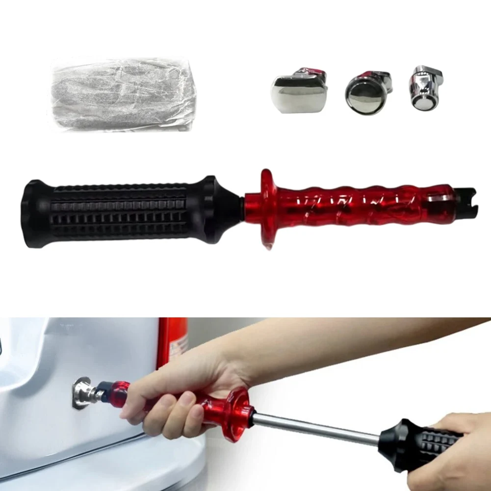 

1set Car Dent Puller T Dent Repair Tool Auto Repair Sheet Metal Kit Slide Hammer Reverse Hammer Glue +3pcs Accessories