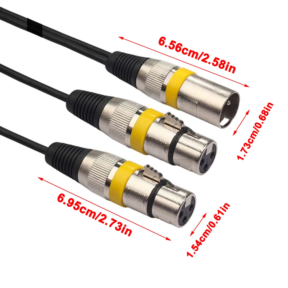 30CM XLR Splitter Male to Dual Female,3 Pin XLR Male to Female Splitter Audio Adapter Cable for Mic Amplifier Speaker Mixer