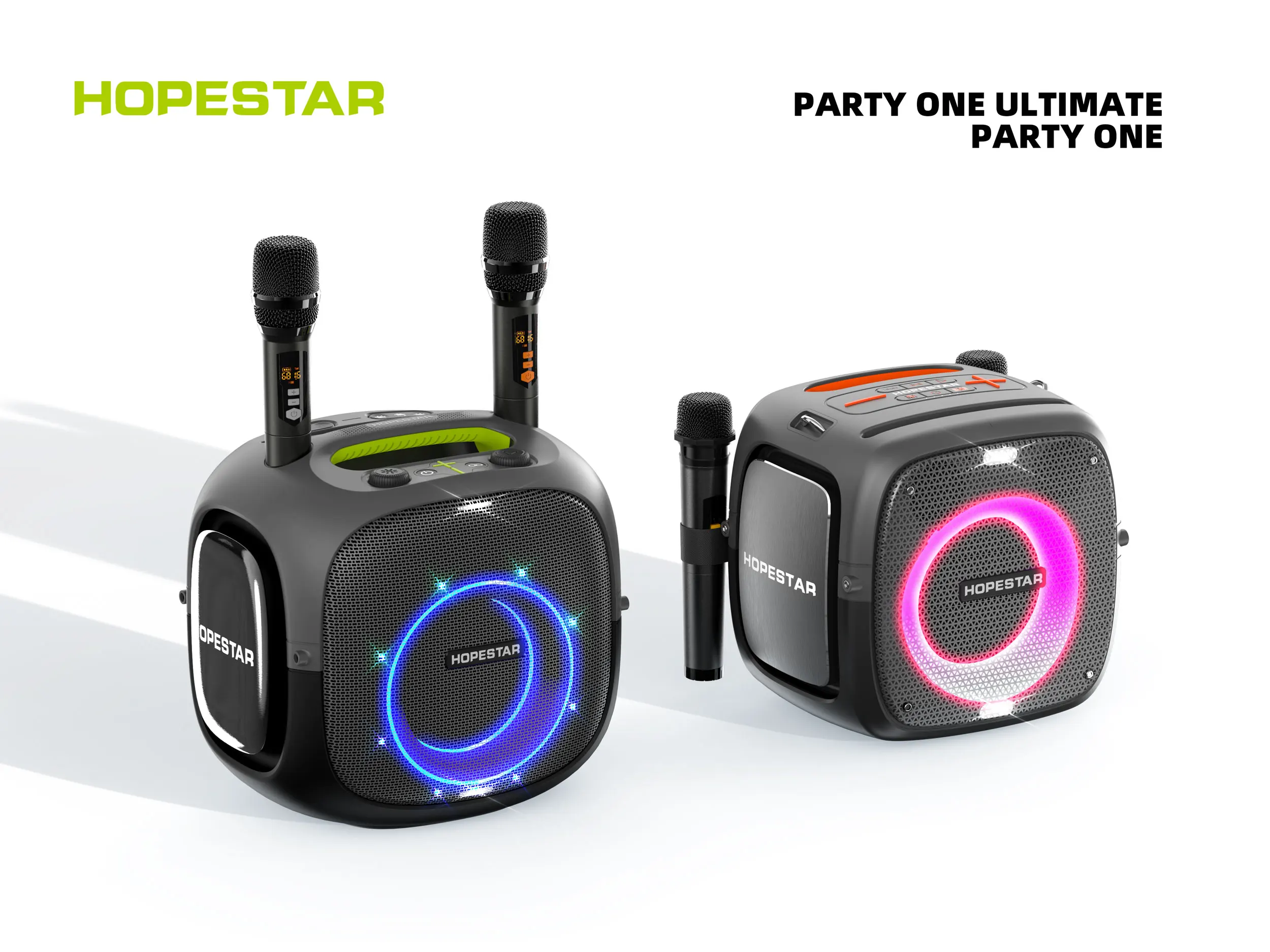 

HOPESTAR PARTYONE UT 240W High Power Portable Speaker, Dual Wireless Mics, Heavy Bass Outdoor Karaoke Bluetooth Speaker