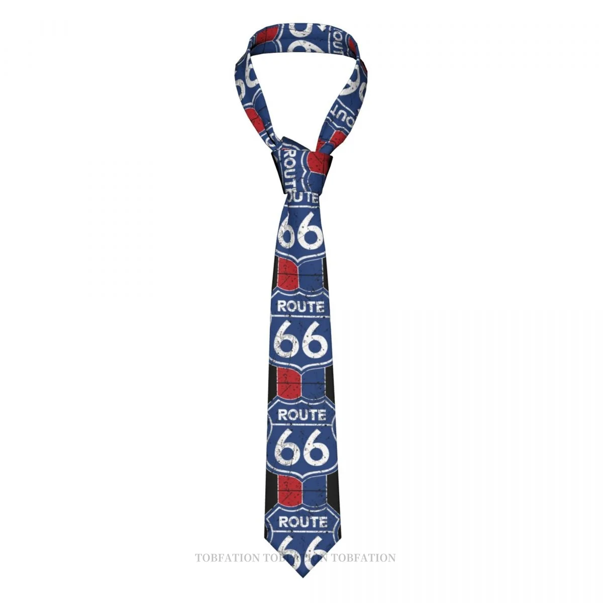 

Road Sign Print Ties U S Route 66 Casual Unisex Neck Tie Shirt Decoration Narrow Striped Slim Cravat