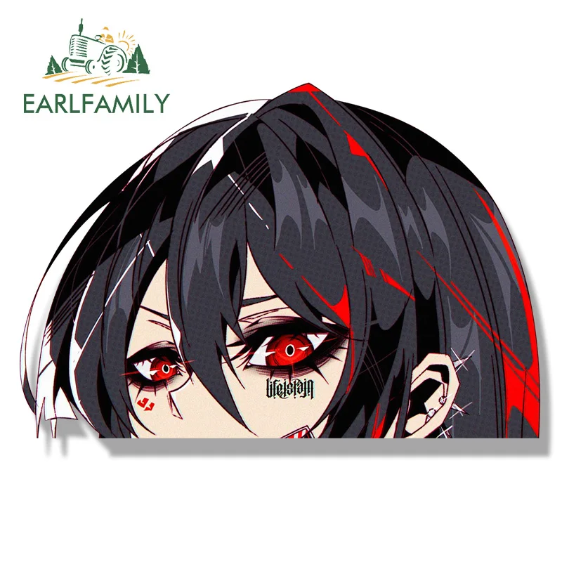 EARLFAMILY Punk Akame Fanart Car Sticker Hot Anime Night Raid Killer Decal JDM Cartoon Peek Girl Graffiti Sketch Waifu Stickers