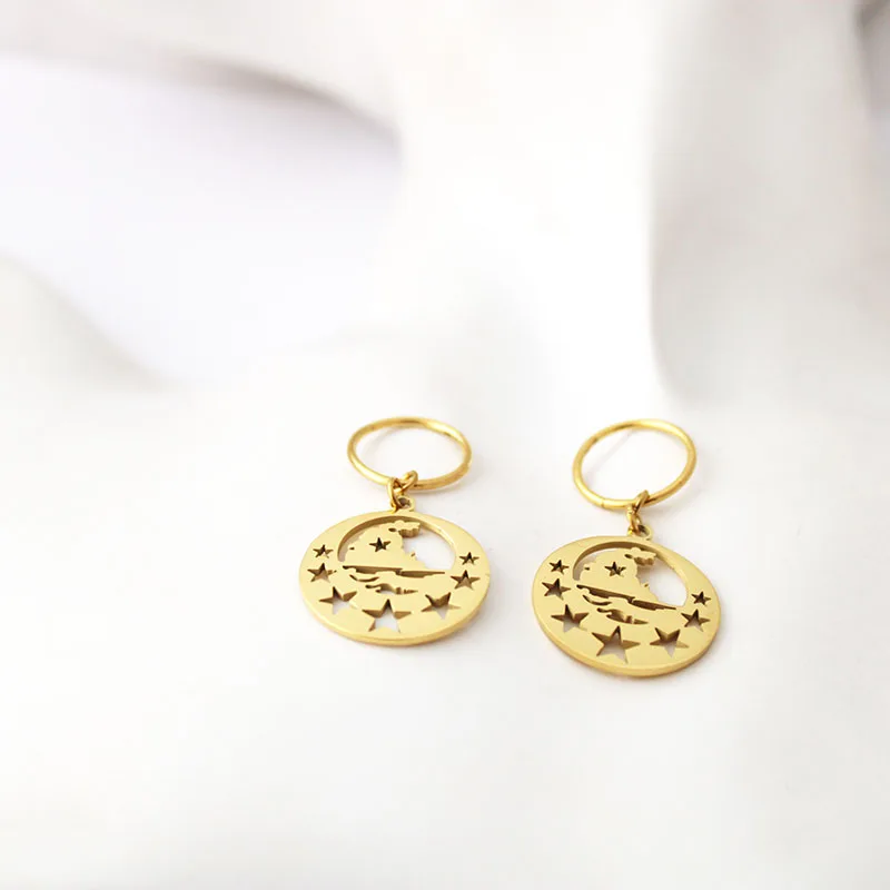 2022 New Arrival Earrings For Women Girls 24K Gold Color Stainless Steel Kiribati  Style Earrings