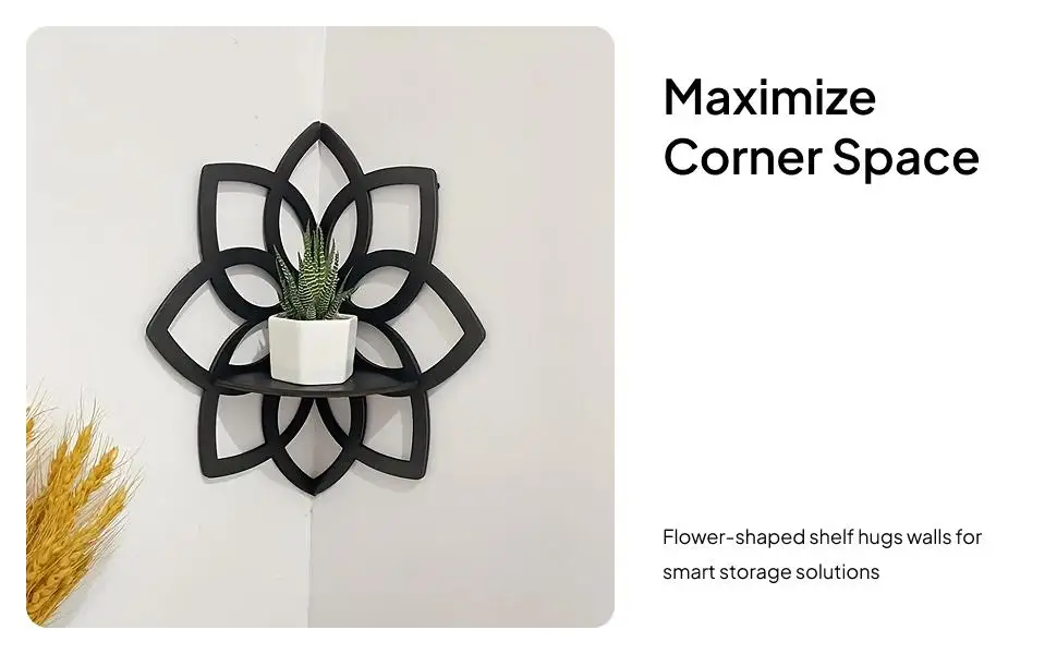 Flower Shape Corner Shelf Home Decoration Rack Gift Flower Shape Storage Rack for Living Room Office Bathroom Bedrooms Home