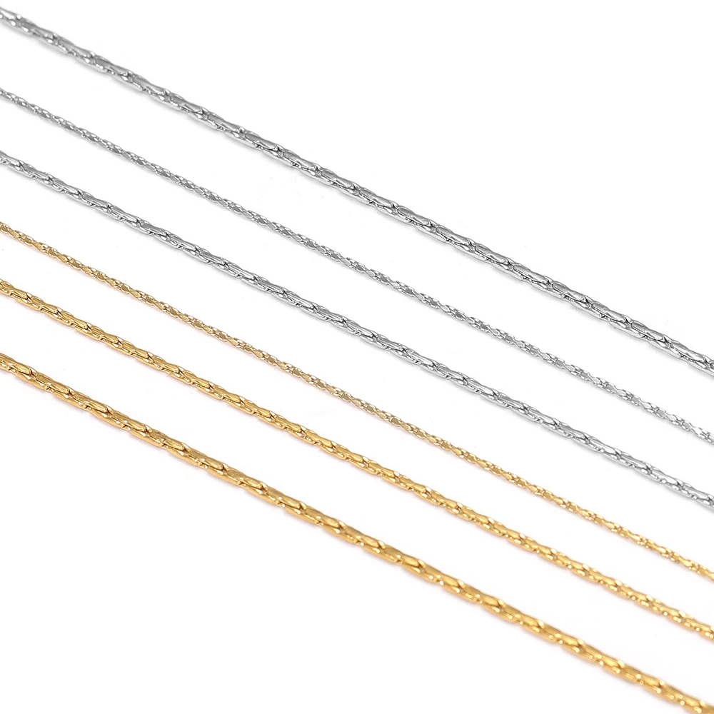 5 Meters Stainless Steel Cross Vertical Chains 0.6/0.9/1mm Wide Thin Chains for DIY Jewelry Necklaces Bracelets Earrings Making image 2