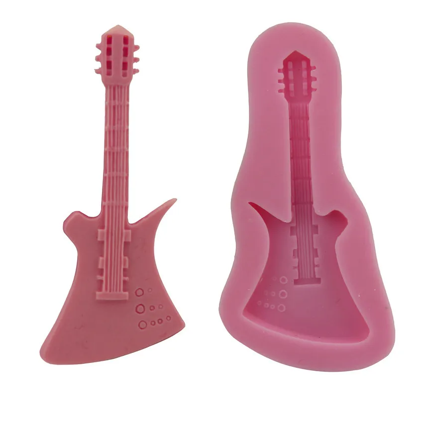 Violin Guitar Resin Silicone Mold Musical Instrument Cupcake Topper Chocolate Gumpaste Mould Fondant Cake Decorating Tools