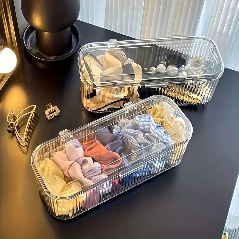 1 Large Box with 12pcs Small Square Transparent Plastic Nail Storage Containers with Lids Dustproof Striped for Nail Stickers view 6