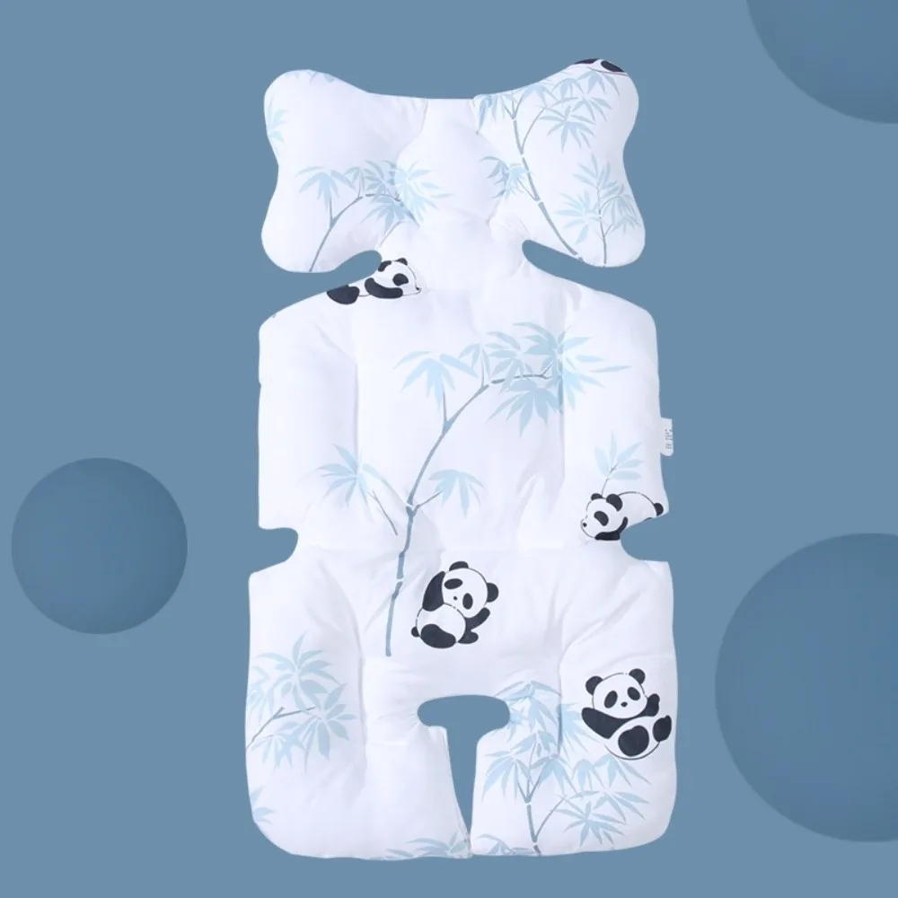 Cute Cotton Stroller Seat Cushion Soft Cartoon Pattern High Chair Liner Pad Protective Warm Stroller Accessories Daily Use