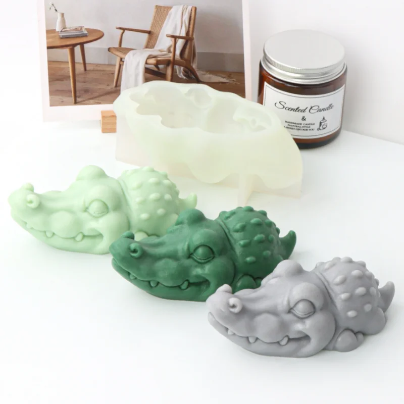 Cartoon Lying Elephant Silicone Candle Mold Animal Crocodile Soap Resin Plaster Mould Chocolate Ice Making Set Home Decor Gifts