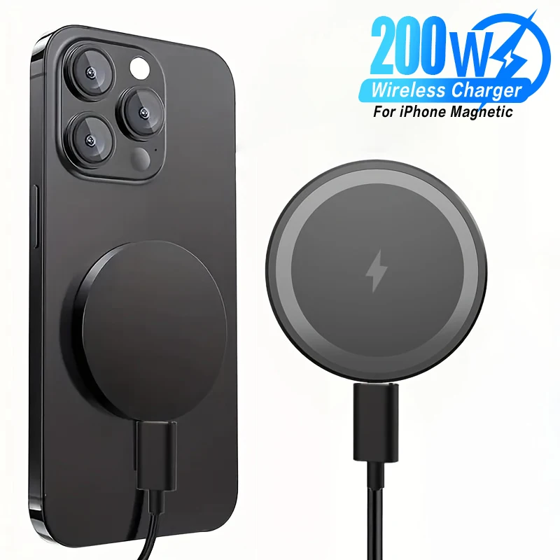 200W Magnetic Wireless Charger Phone Pad For Magsafe iPhone 17 16 15 14 13 12 Pro Max Airpods 4 Pro 