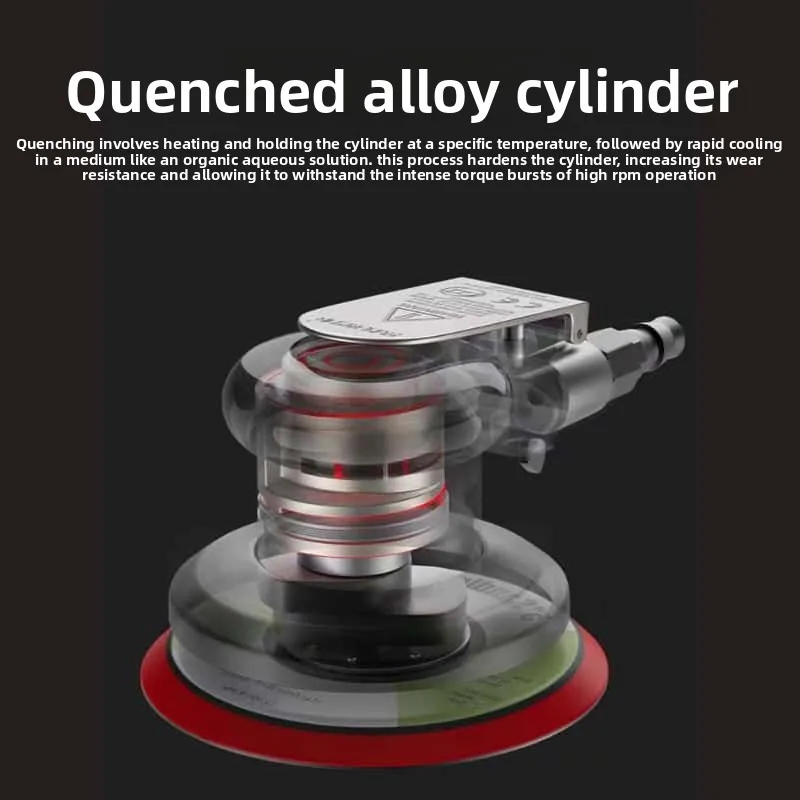 Pneumatic Air Sander 5 Inch 6 Hole Orbital Polisher Industrial Grade for Auto Body Paint Sanding Waxing Rust Removal Workshop