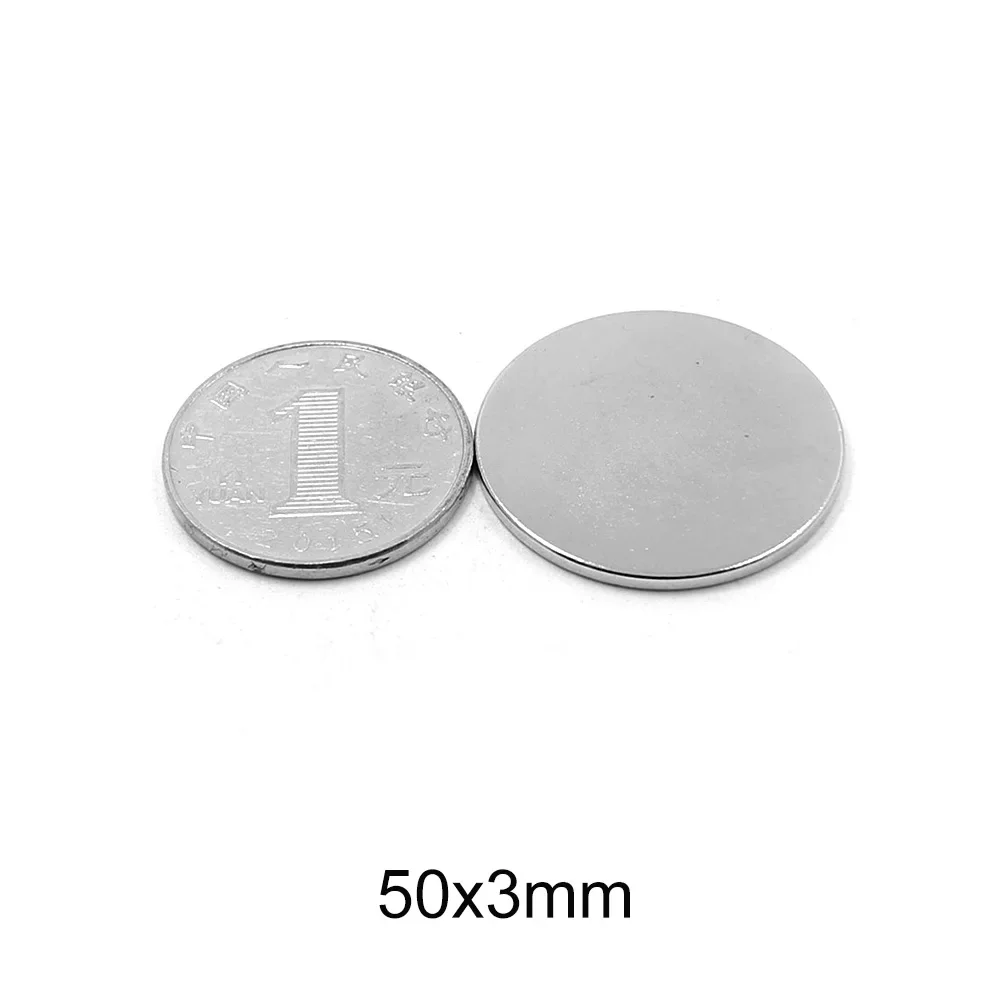 50x3mm Big Round Powerful Magnet 50x3 Strong Disc Magnets For Fridge, DIY, Building, Scientific, Craft, Education 50*3