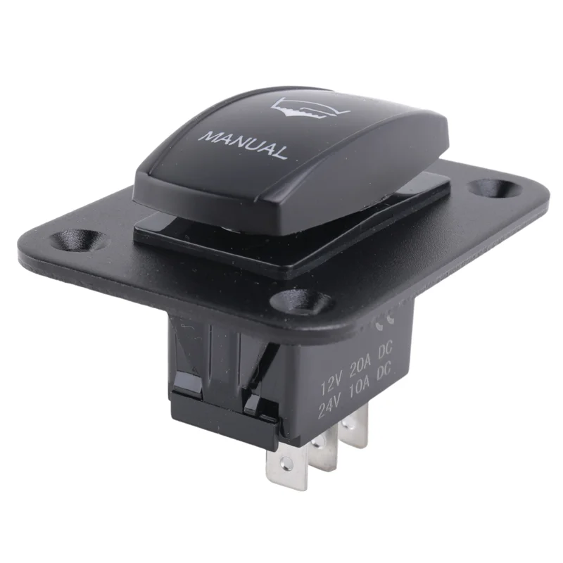 ABSE-Double LED Rocker Switch With Panel Set 4 Pin ON-Off-(ON) SPDT Auto/Manual Momentary Switch For Marine Boat Yacht Waterproo