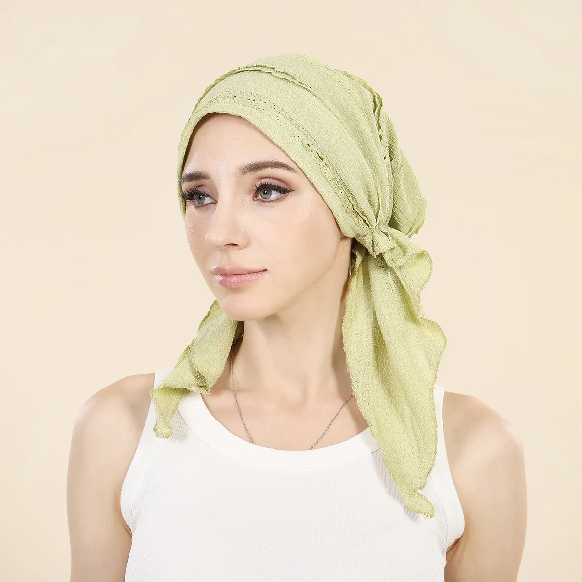 Gorro preatado Hijab musulmán para Mujer, turbante de encaje, gorros, pañuelo para la cabeza, gorro para quimio, pañuelo para la cabeza para la pérdida de cabello, pañuelos envolventes, Turbante para Mujer